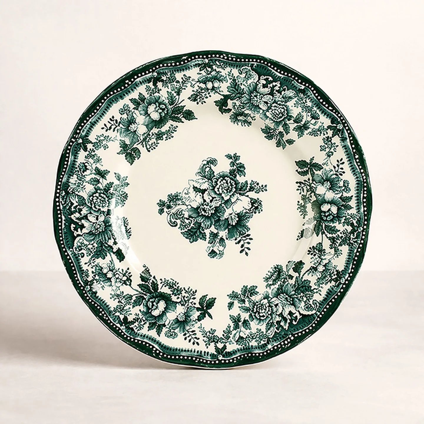 FAUSTINE Assiette plate 26cm en porcelaine verte