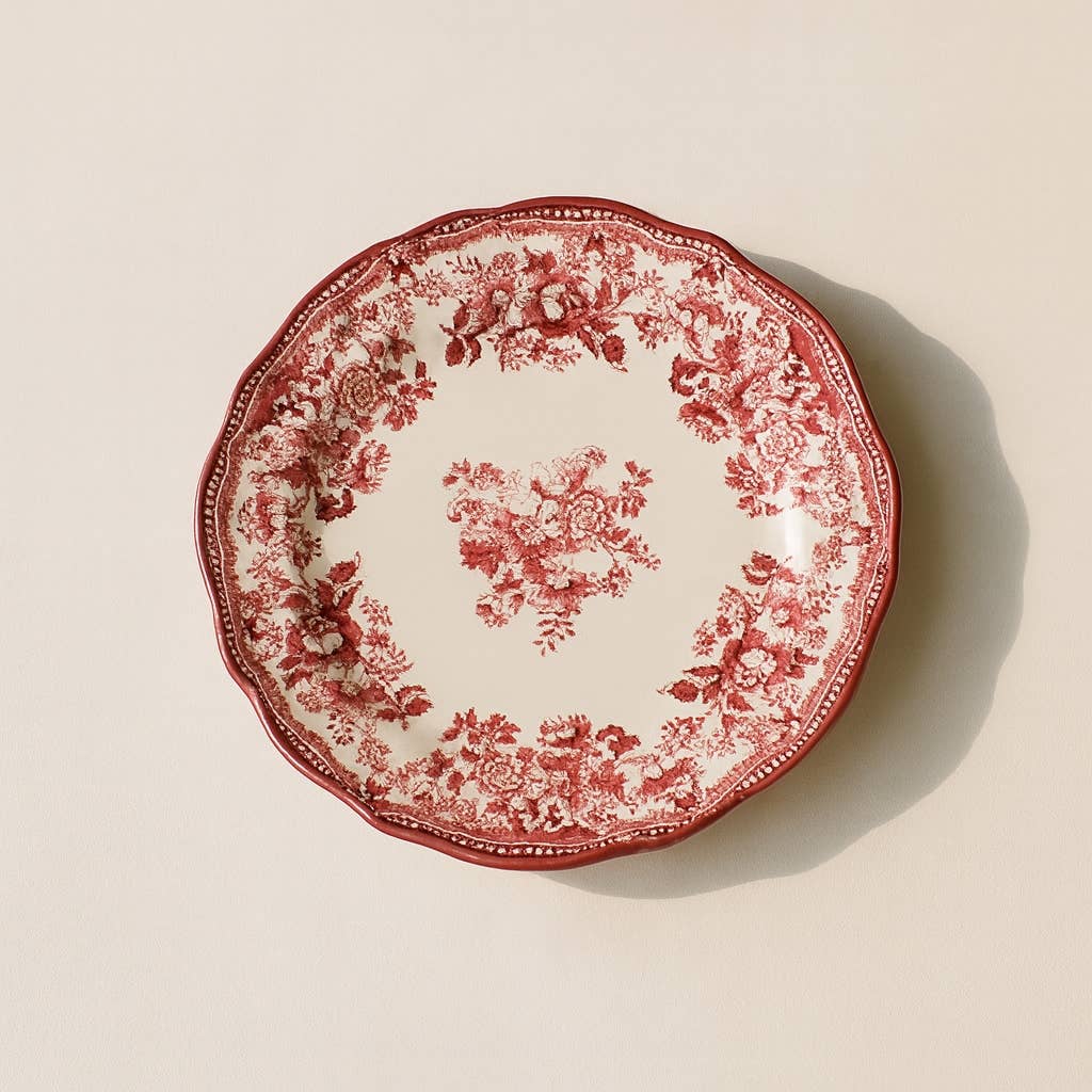 FAUSTINE Assiette à dessert 20,5cm en porcelaine rose