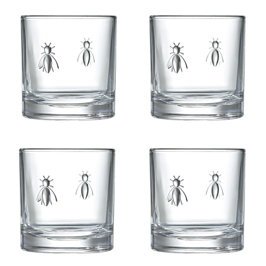 ABEILLE Boîte de 4 verres whisky transparent 32cl