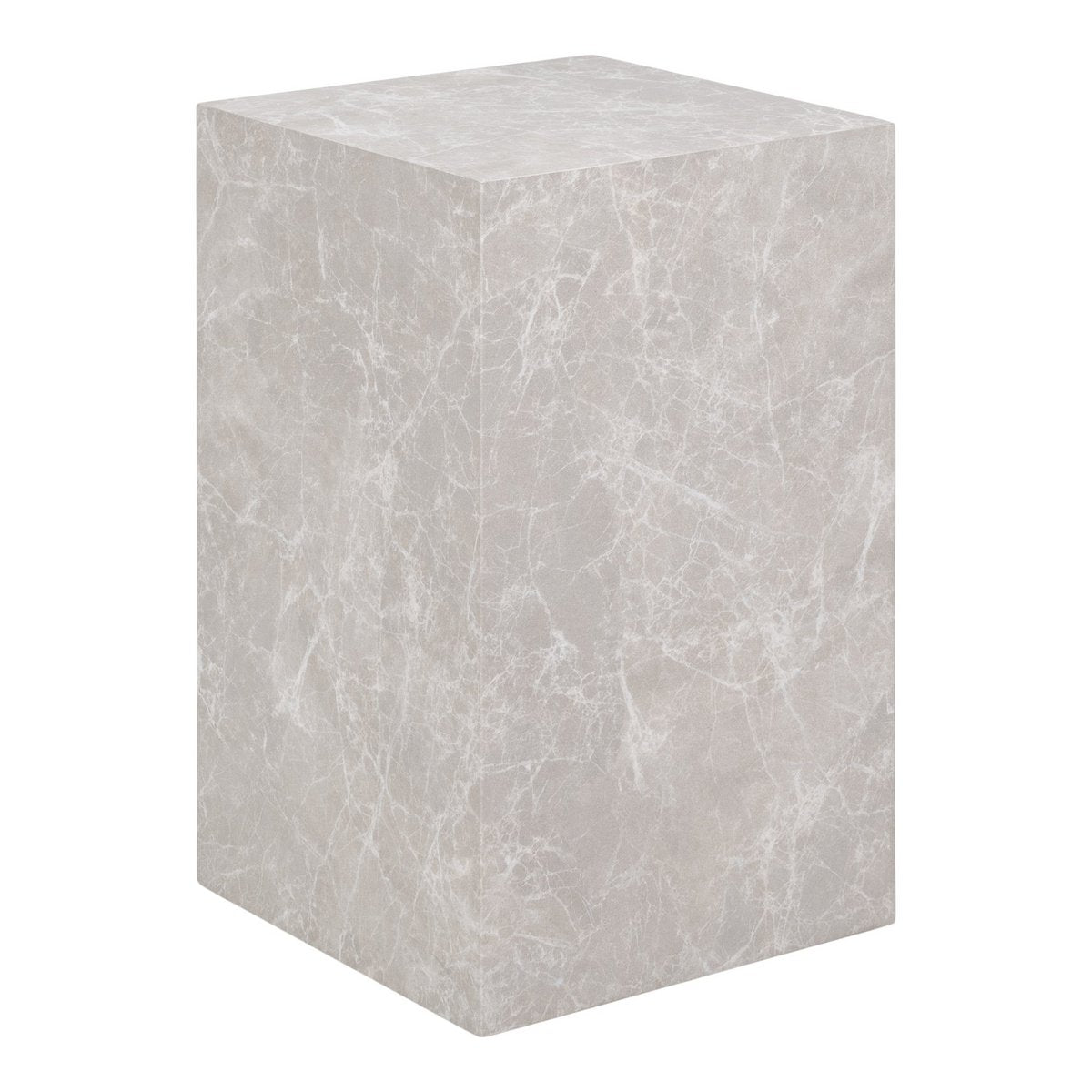 PRAGUE - Table d'appoint, aspect marbre, beige, 30x30x50 cm