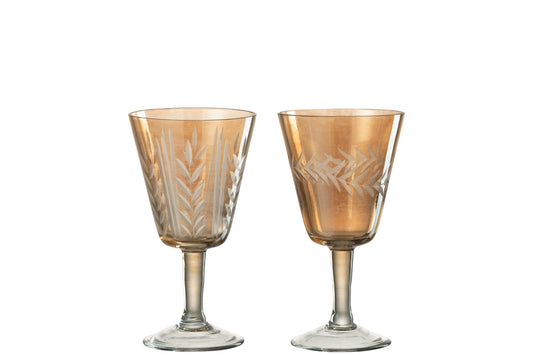 VERTIGE 2 Verres sur pieds or bronze (la paire)