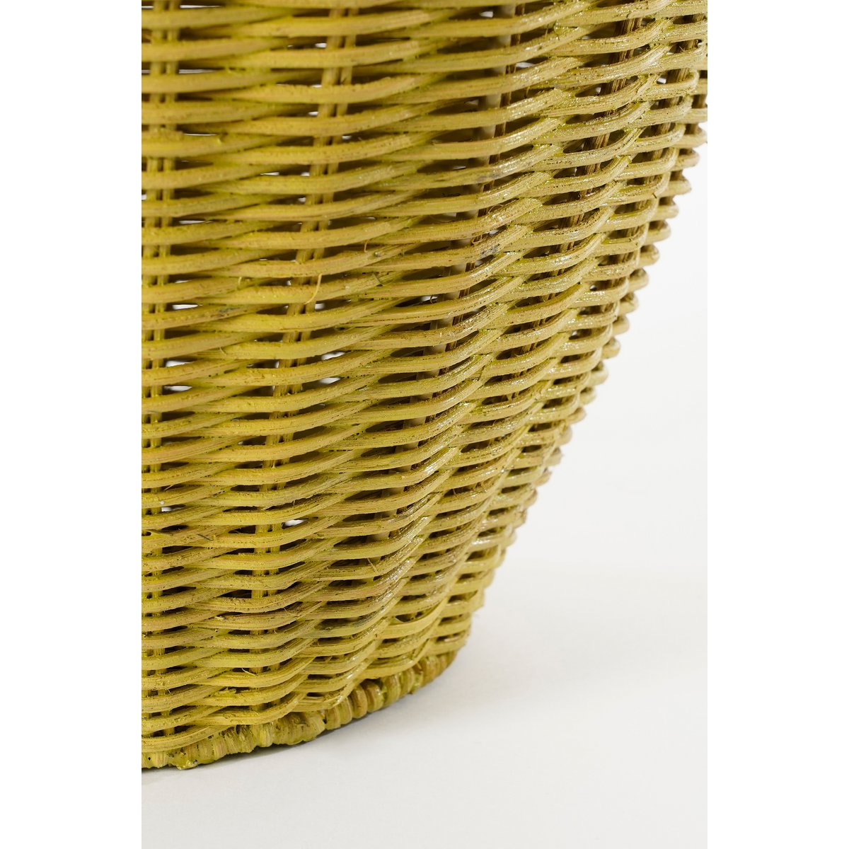 LEMON - Panier en forme citron avec couvercle - Lot de 2 - H48 x Ø30 cm - Rotin - Jaune