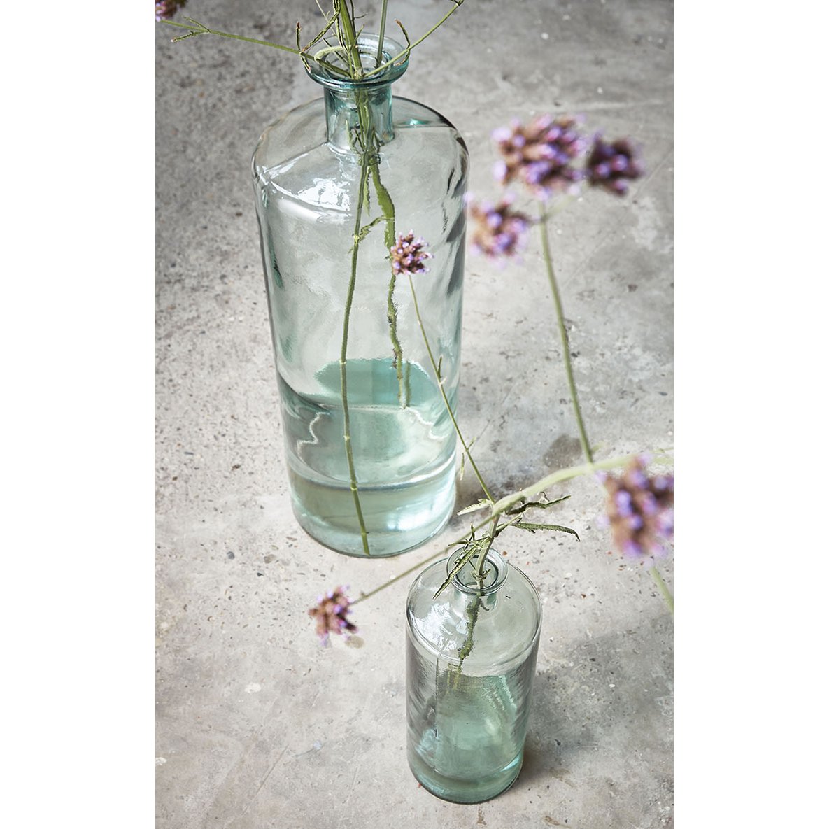 GUAN Vase Bouteille - H40 x Ø15 cm - Verre recyclé - Transparent