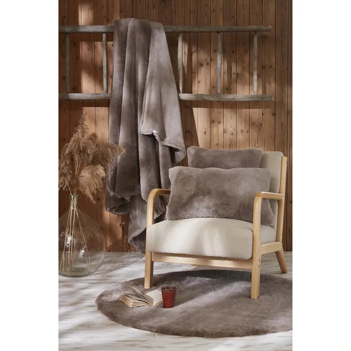 SWEN - coussin fausse fourrure Loutre