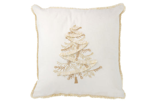 SAPIN - Coussin blanc/or 45 x 45 cm