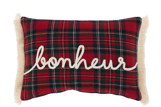 BONHEUR - Coussin écossais  30 x 45 cm