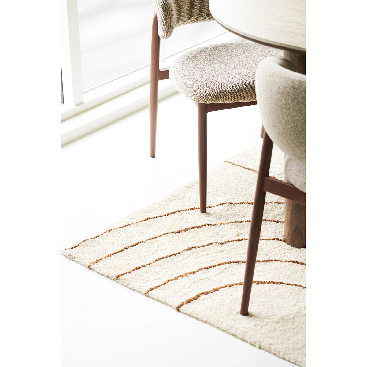 TAMPA Tapis coton beige motif brun