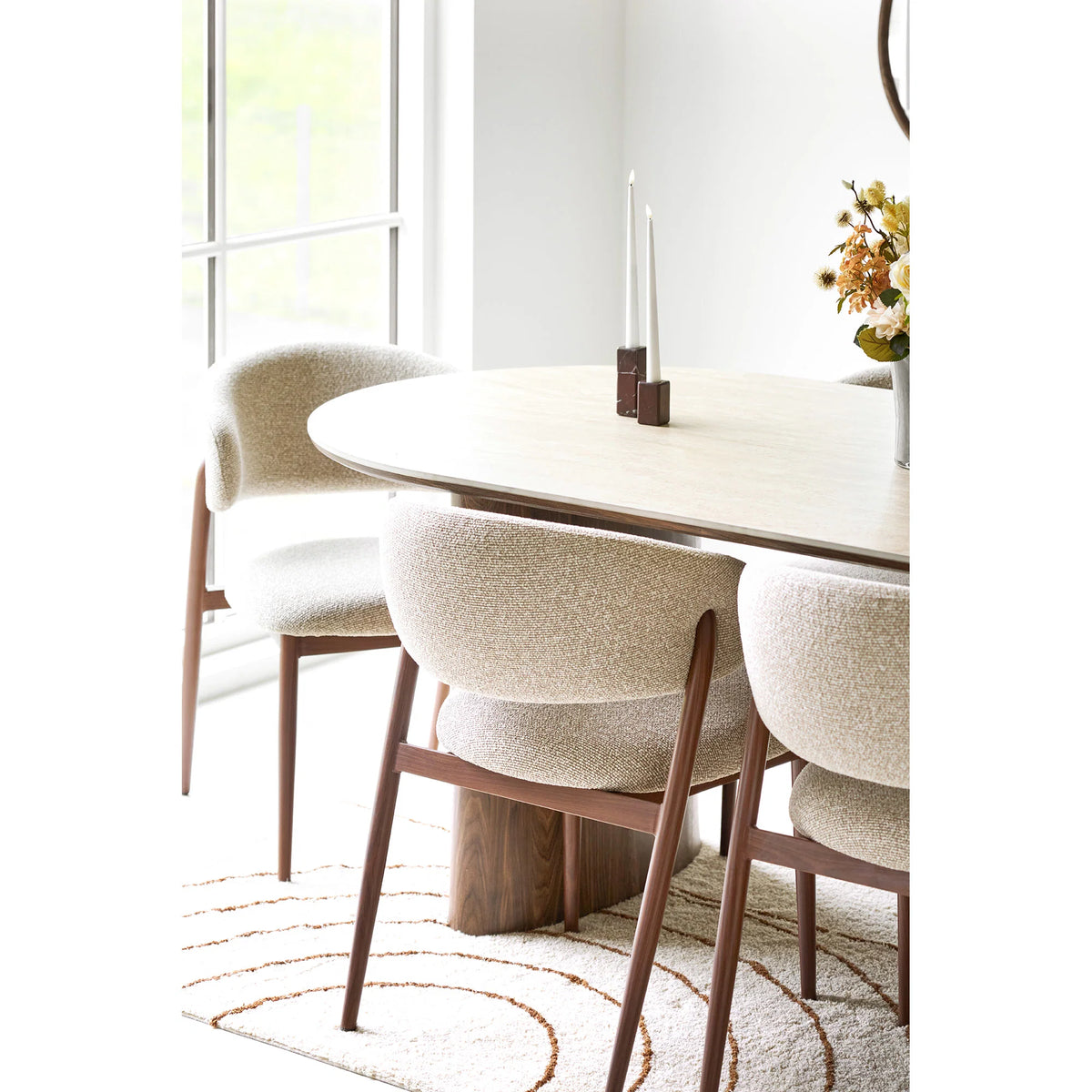 TAMPA Tapis coton beige motif brun