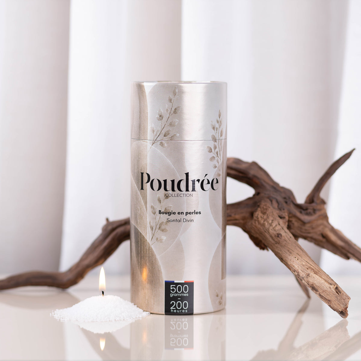 POUDREE Bougie - Santal Divin - Collection Signature 500g