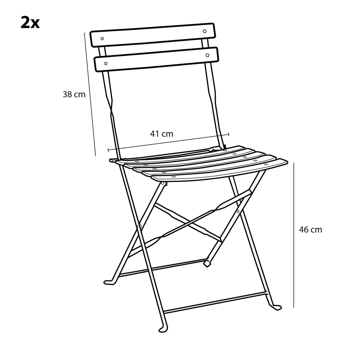 LAURENCE - Ensemble Bistro - Lot de 3 - Métal - Bleu Clair