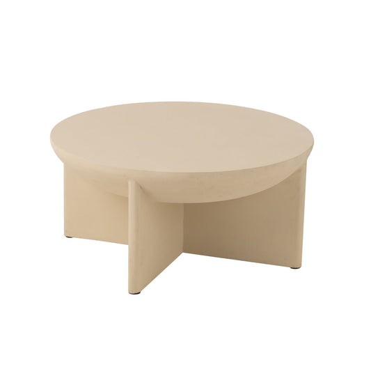 HALFY - Table basse en bois de manguier beige - H 42 cm