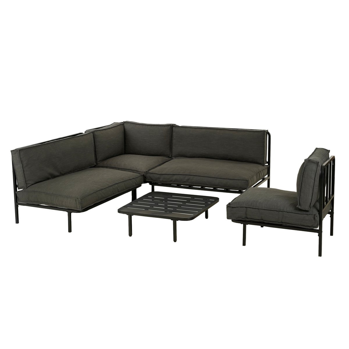 Table lounge Celo - L80 x l80 x H23 cm - Métal - Noir