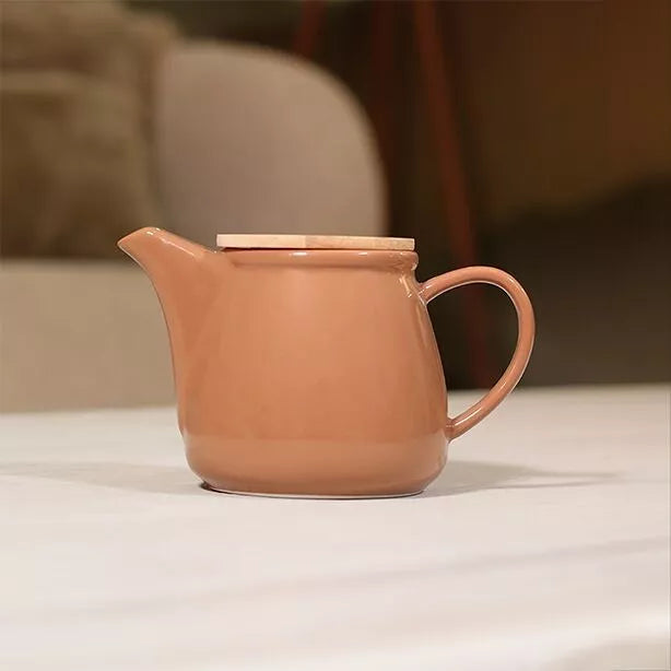 ANNA Théière grès noisette 500 ml couvercle bambou