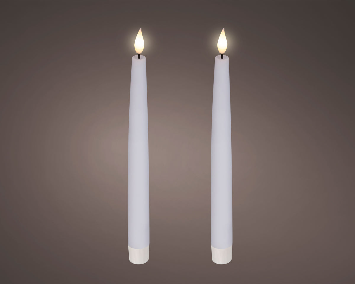 LED bougies de table à mèche réaliste cire blanc