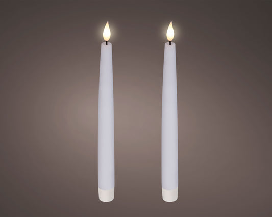 LED bougies de table à mèche réaliste cire blanc