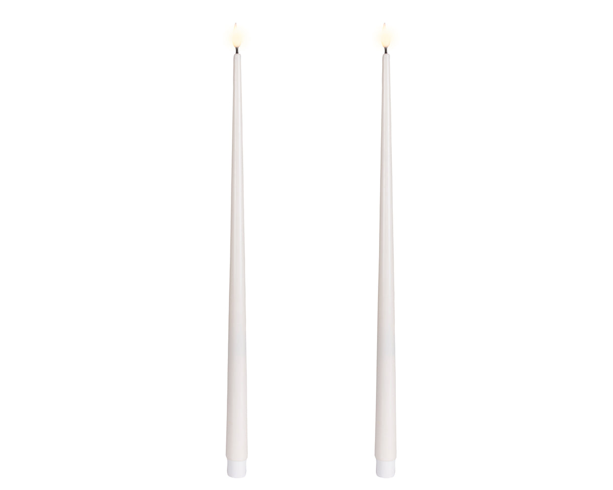 LED bougies de table à mèche effilée réaliste cire blanc