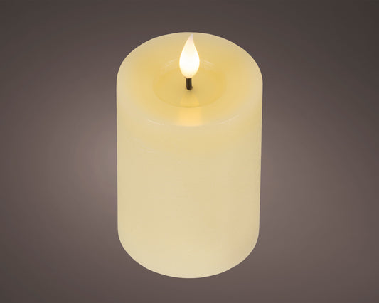 BOUGIE PILIER LED Crème cire creux sur le dessus effet flamme intérieur