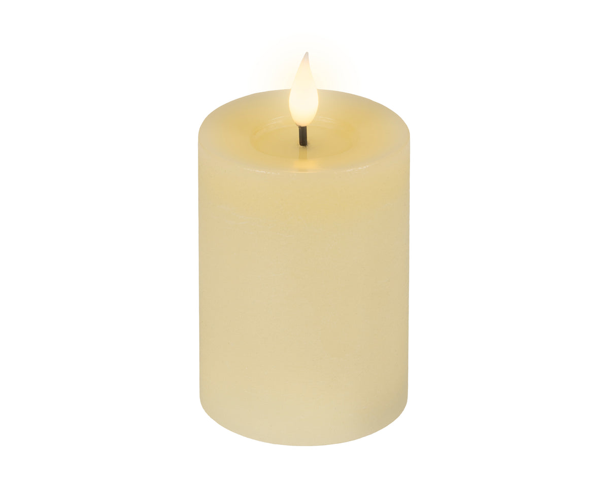 BOUGIE PILIER LED Crème cire creux sur le dessus effet flamme intérieur