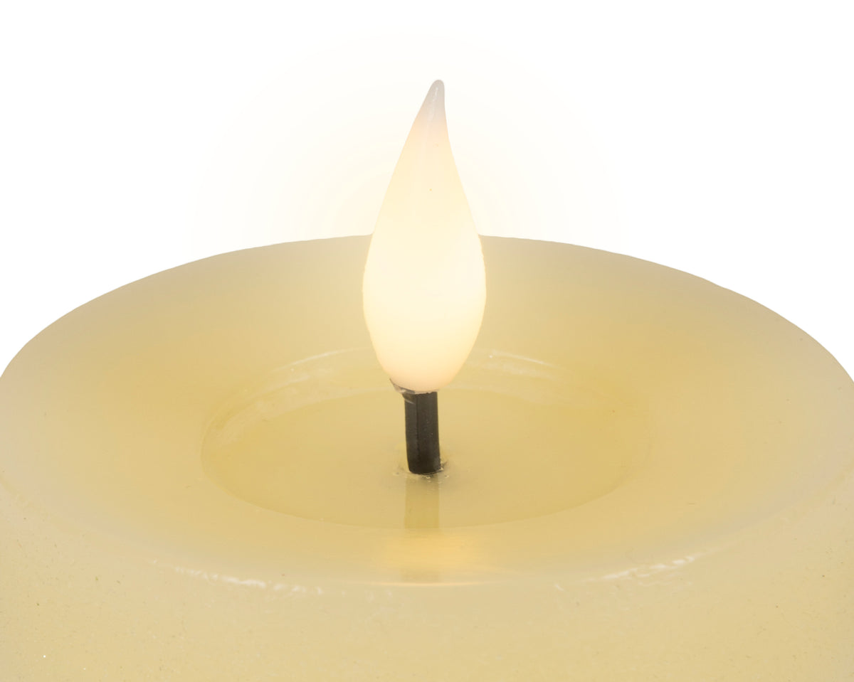 BOUGIE PILIER LED Crème cire creux sur le dessus effet flamme intérieur