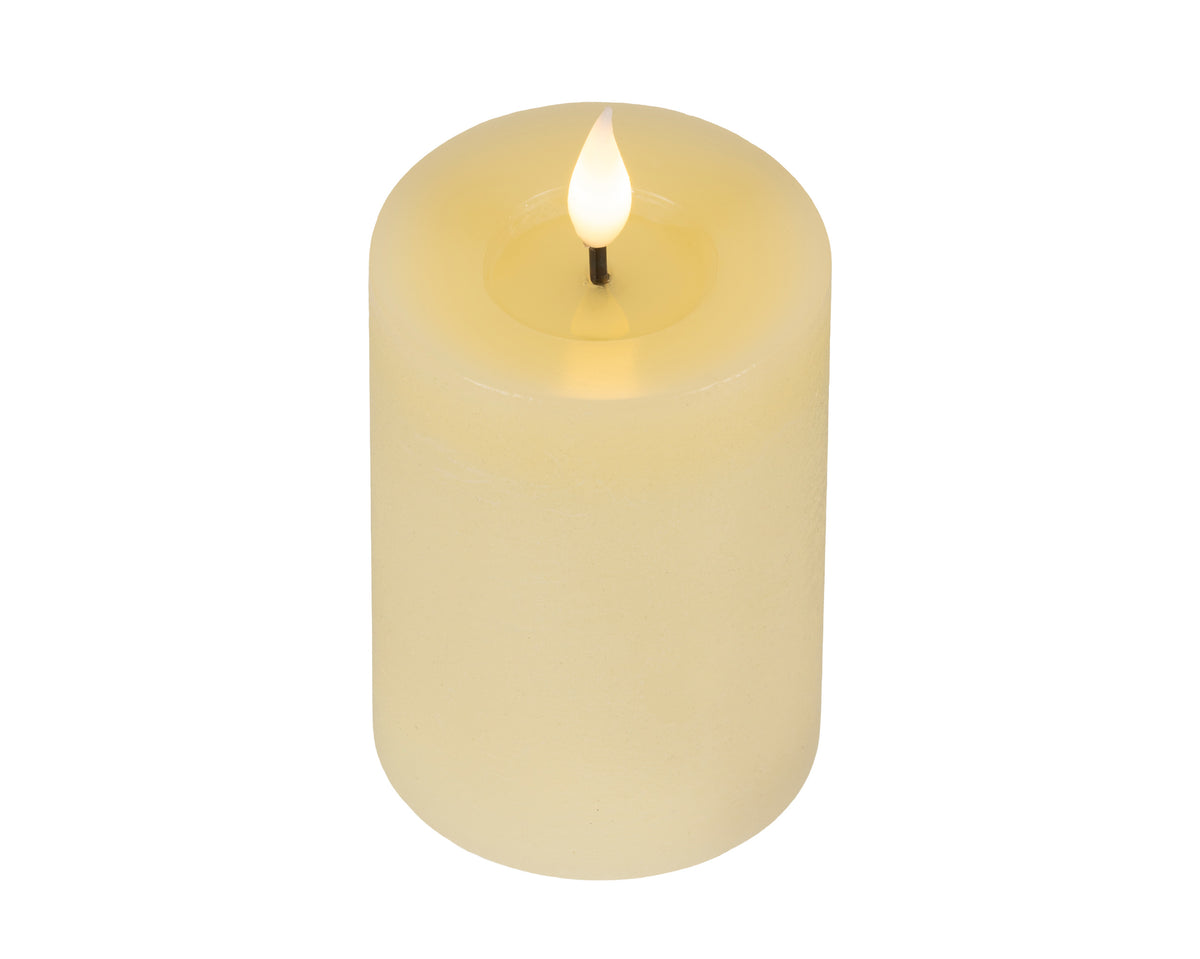BOUGIE PILIER LED Crème cire creux sur le dessus effet flamme intérieur