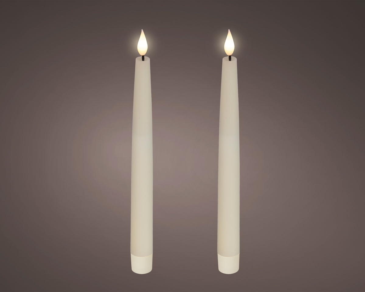 LED bougies de table à mèche réaliste cire crème
