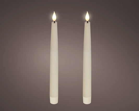 LED bougies de table à mèche réaliste cire crème