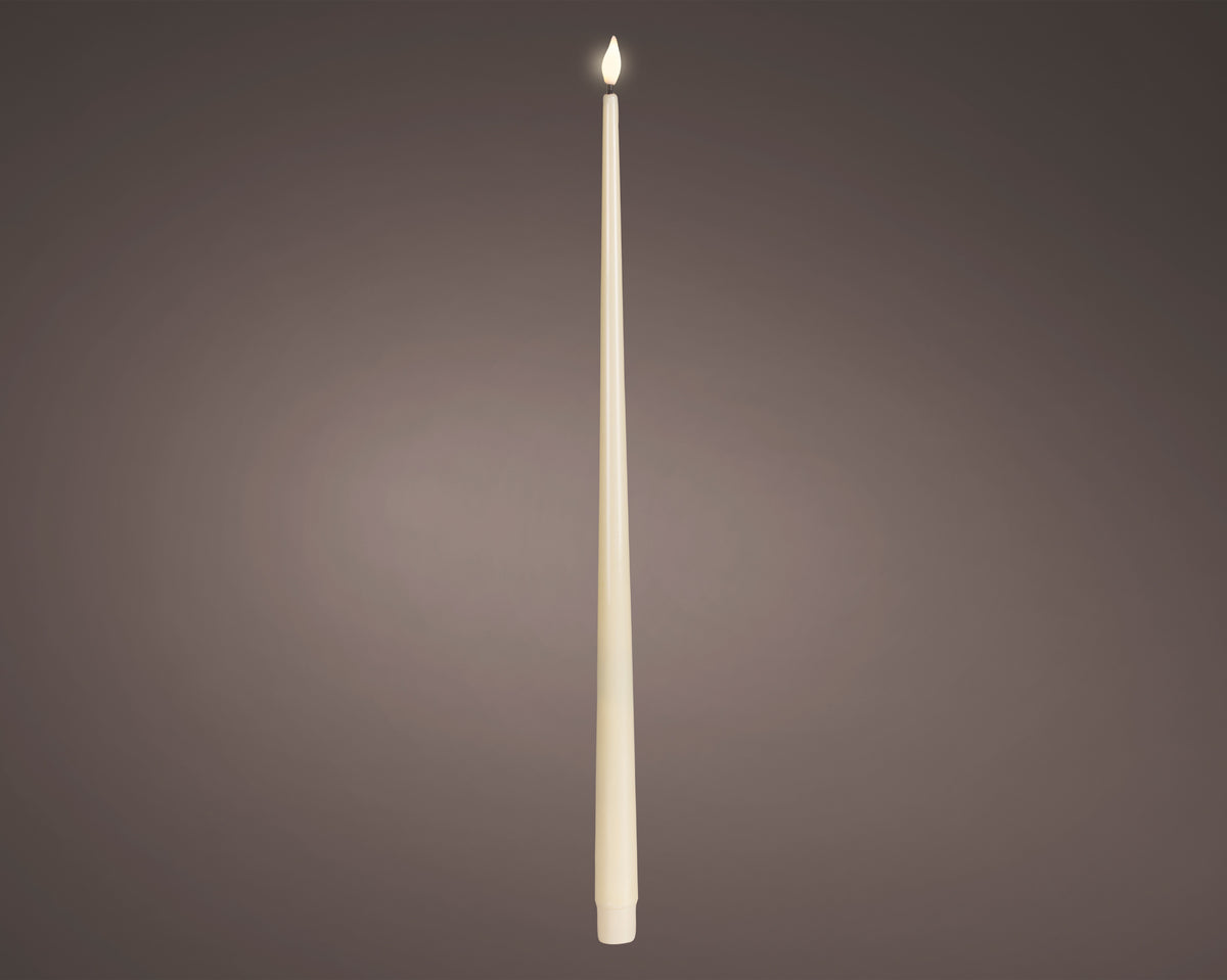 LED bougies de table à mèche effilée réaliste cire crème