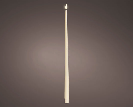 LED bougies de table à mèche effilée réaliste cire crème