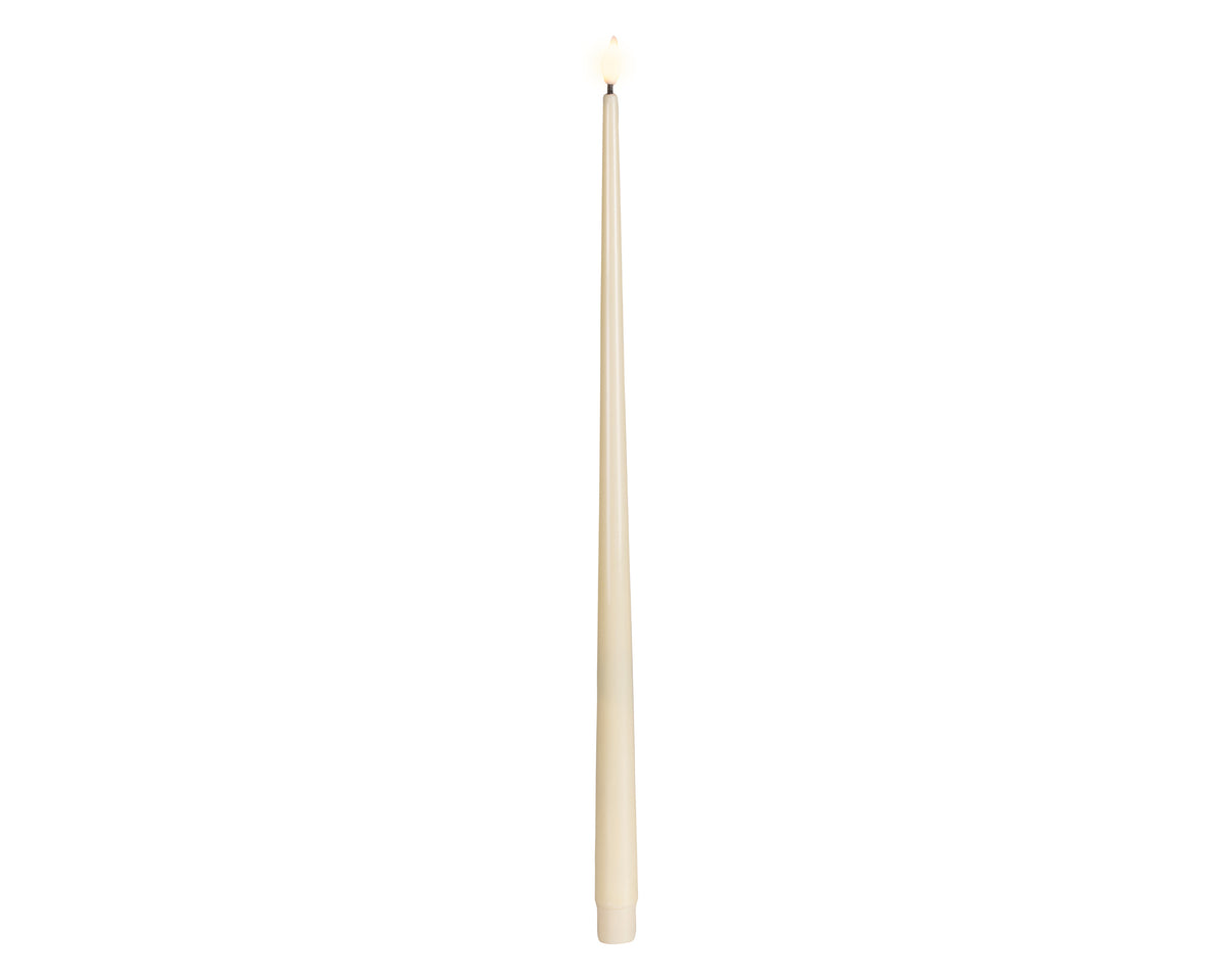 LED bougies de table à mèche effilée réaliste cire crème