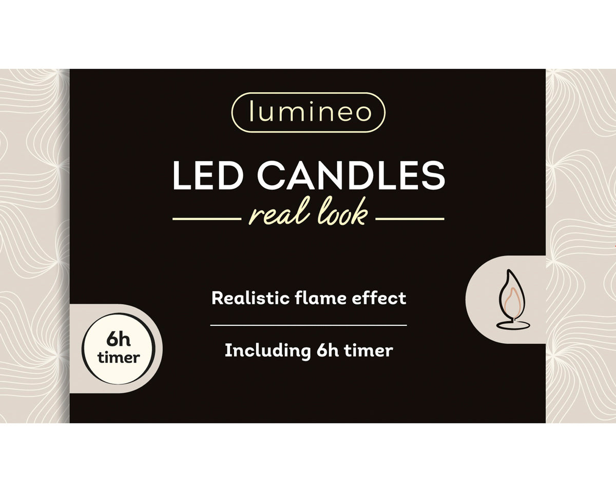 LED bougies de table à mèche effilée réaliste cire crème