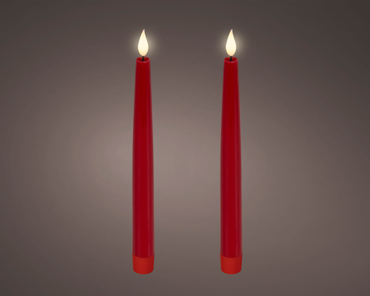 LED bougies de table à mèche réaliste cire rouge