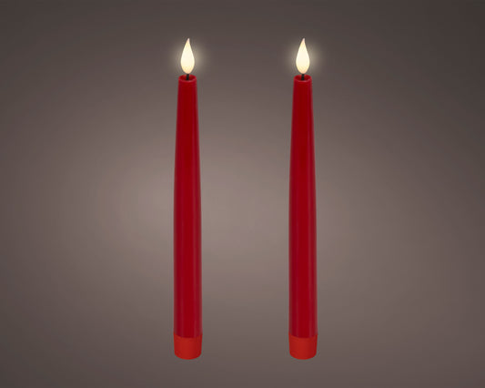 LED bougies de table à mèche réaliste cire rouge