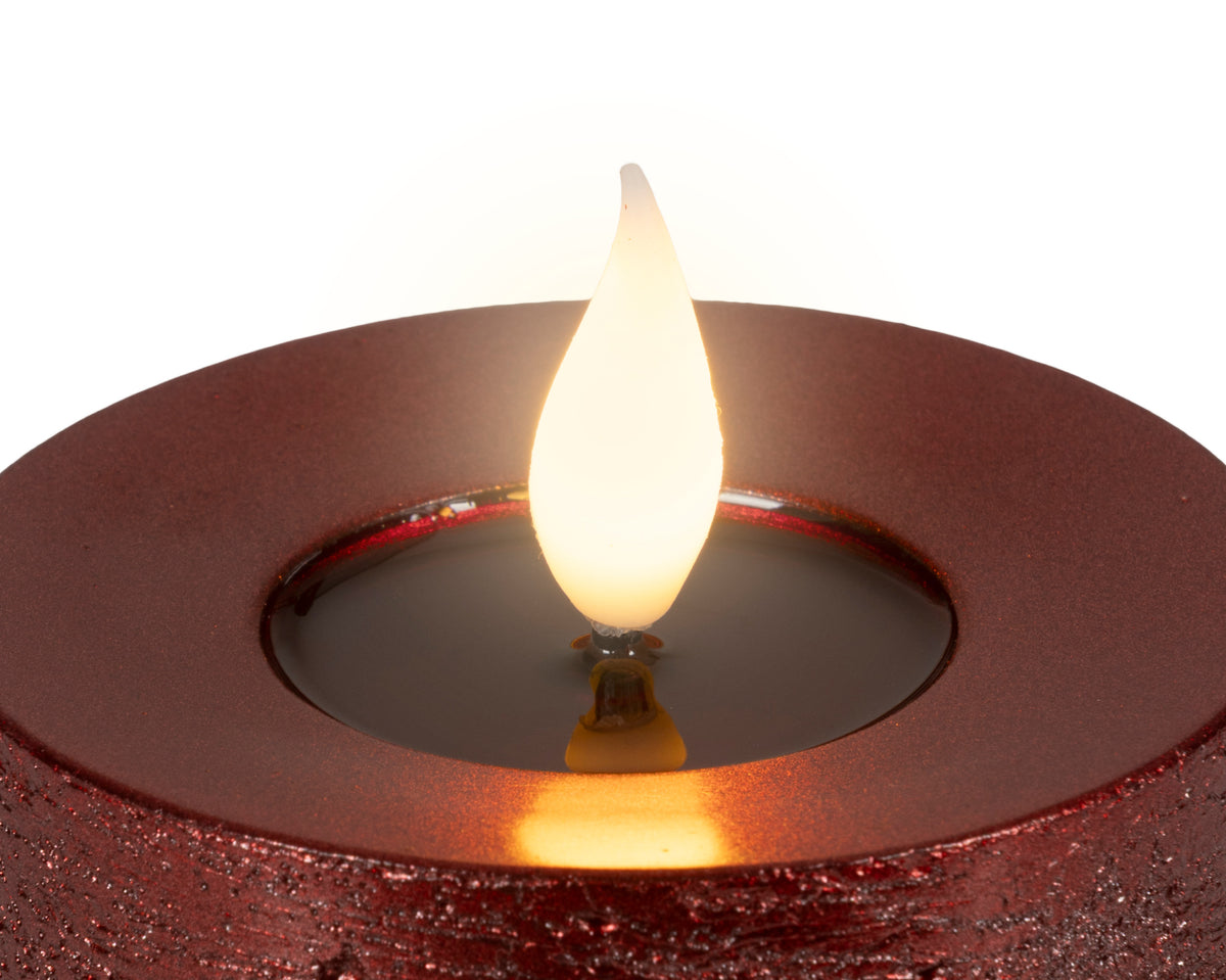 BOUGIE PILIER LED Bordeaux cire creux sur le dessus effet flamme intérieur (Copie)