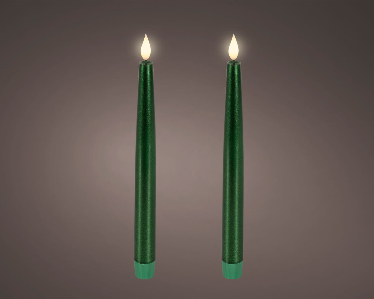 LED bougies de table à mèche réaliste cire vert