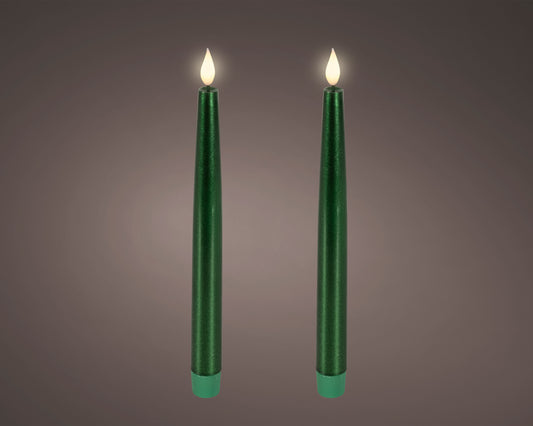 LED bougies de table à mèche réaliste cire vert