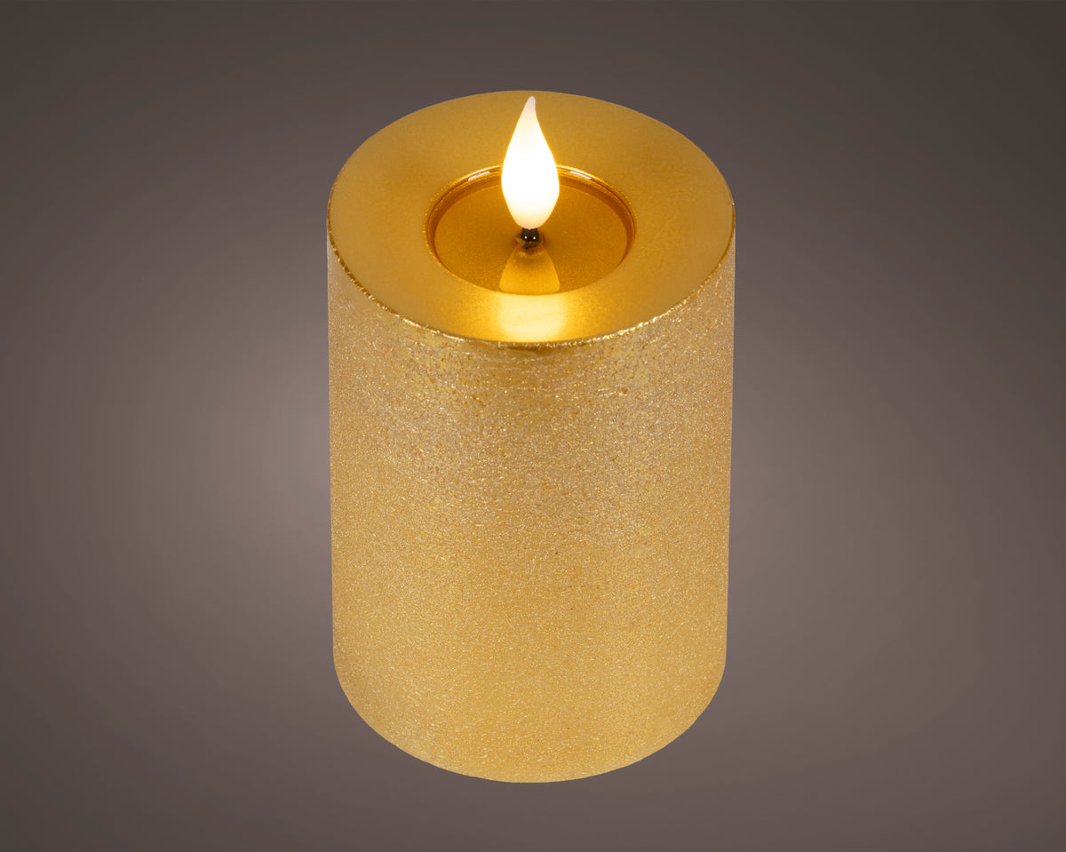 BOUGIE PILIER LED Or cire creux sur le dessus effet flamme intérieur