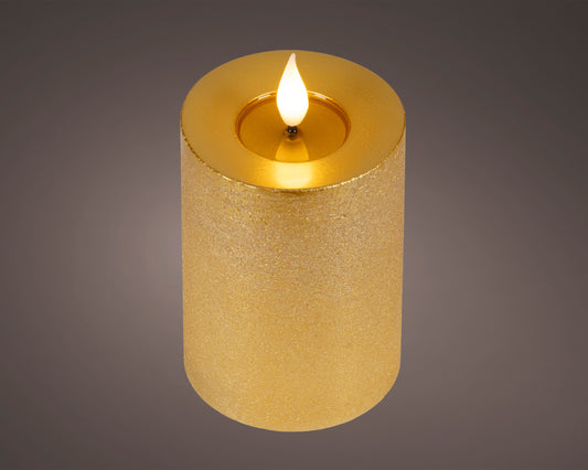 BOUGIE PILIER LED Or cire creux sur le dessus effet flamme intérieur