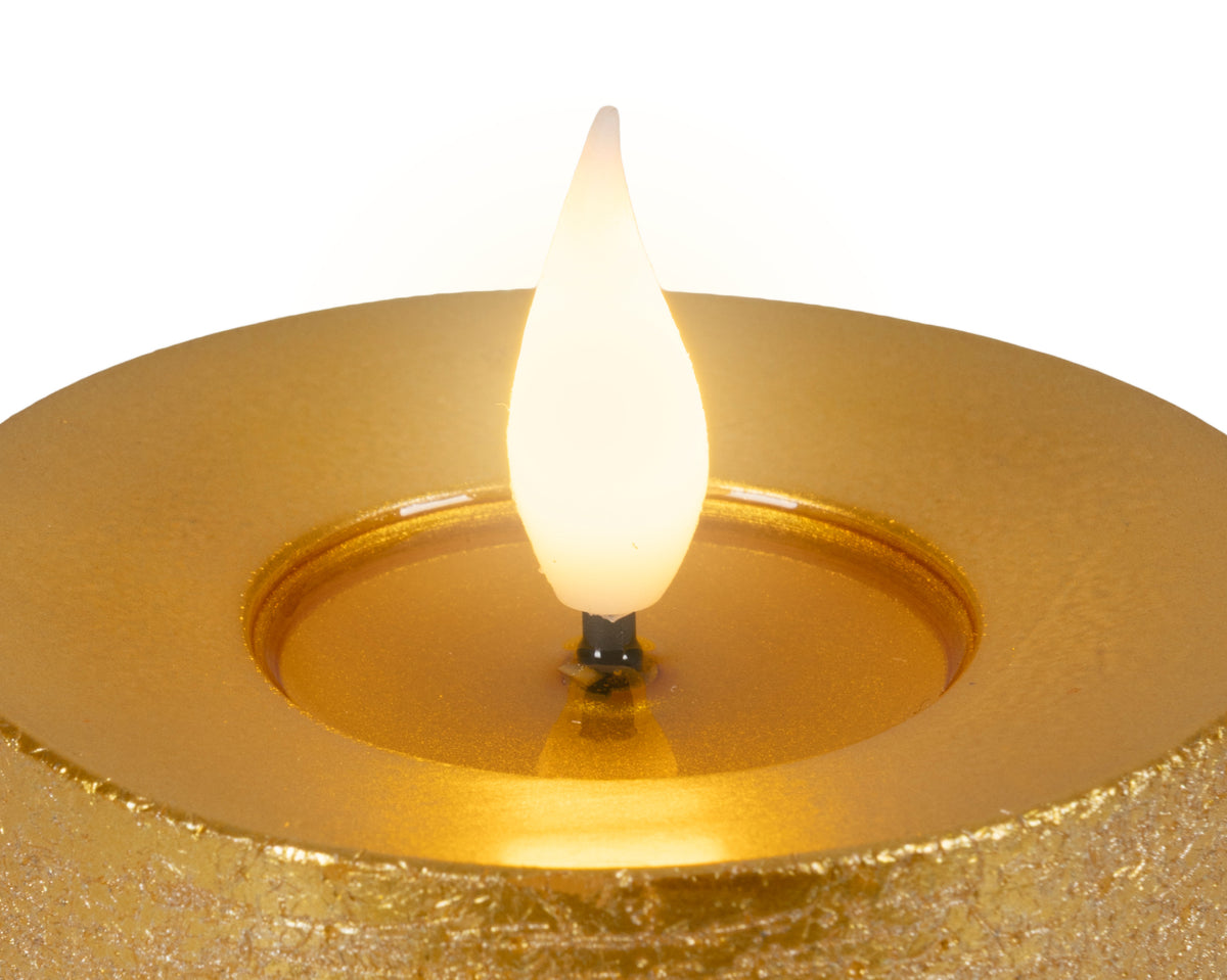 BOUGIE PILIER LED Or cire creux sur le dessus effet flamme intérieur