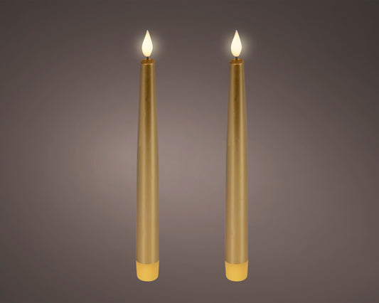 LED bougies de table à mèche réaliste cire doré
