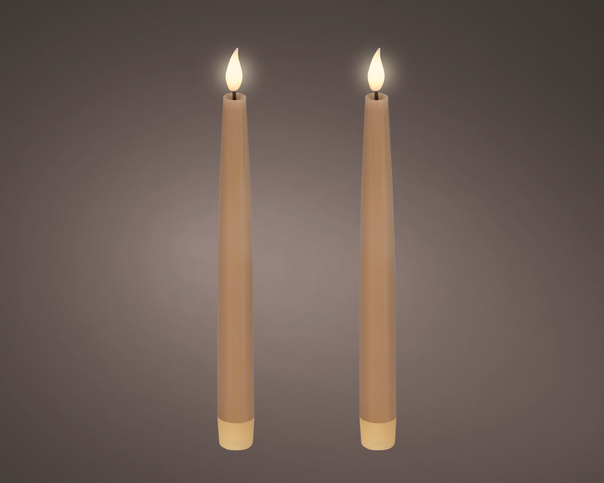 LED bougies de table à mèche réaliste cire marron
