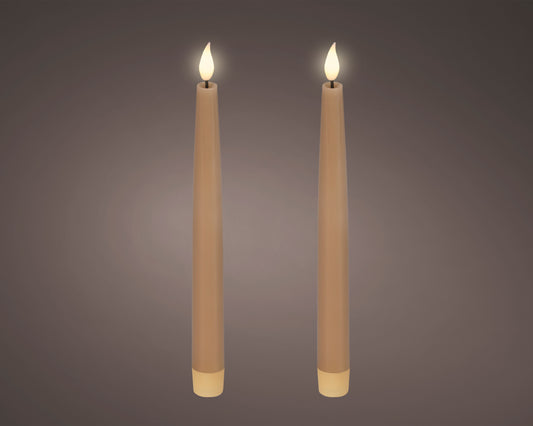 LED bougies de table à mèche réaliste cire marron
