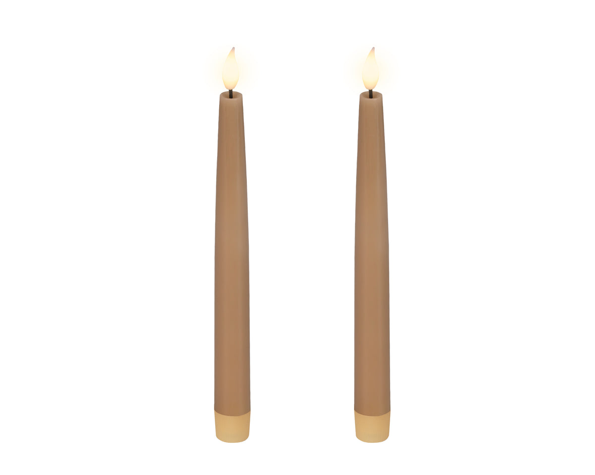 LED bougies de table à mèche réaliste cire marron