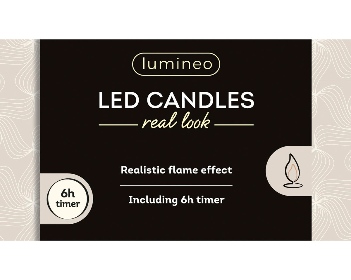 LED bougies de table à mèche réaliste cire marron