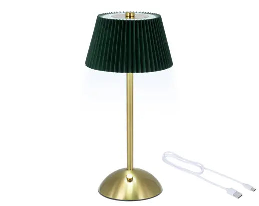 LED lampe de table VERT doré rechargeable fixe intérieur H30,5 cm