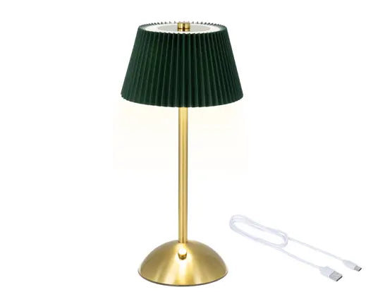LED lampe de table VERT doré rechargeable fixe intérieur H30,5 cm