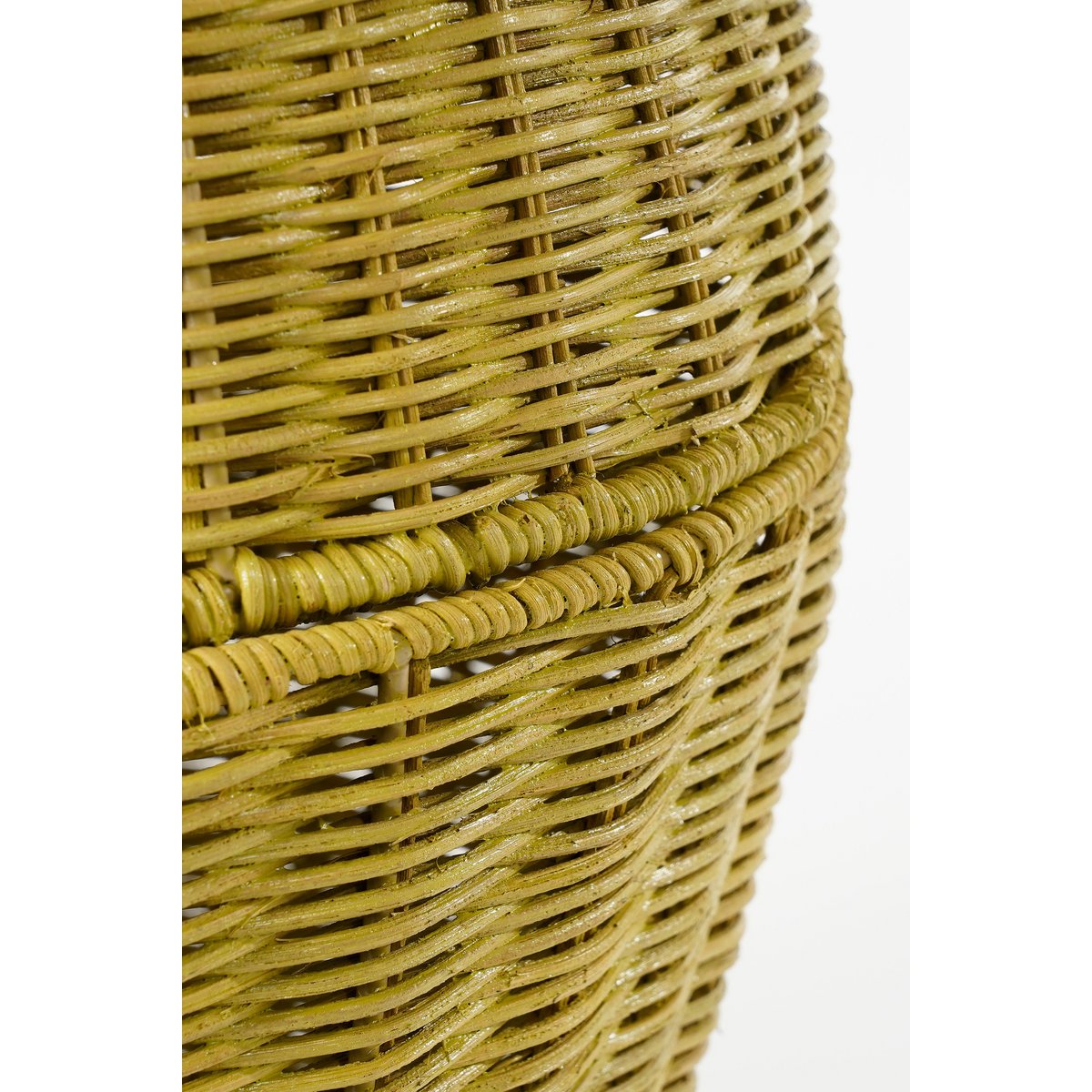 LEMON - Panier en forme citron avec couvercle - Lot de 2 - H48 x Ø30 cm - Rotin - Jaune