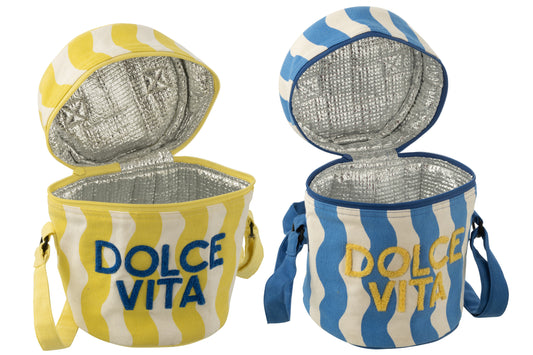 DOLCE VITA - Sac isotherme coton bleu/jaune