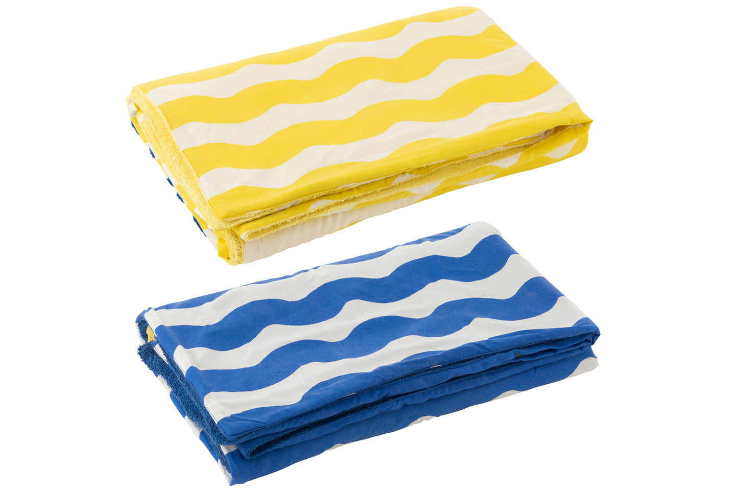 DOLCE VITA - Essui de plage coton/eponge bleu/jaune