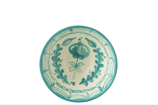 GRANADA - Bol céramique blanc/aqua medium - D-22 cm