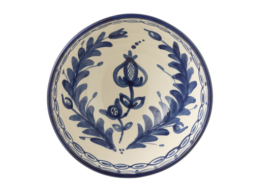 GRANADA - Bol céramique blanc/bleu de cobalt large D-28 cm